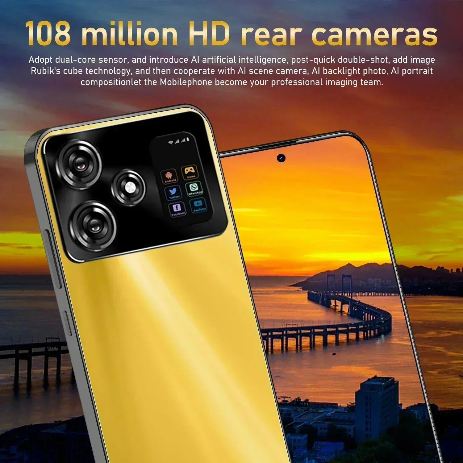 1-Original X8 Pro Smartphone 7.3inch Global Version 16G 1TB Snapdragon 8 gen3 Android14 50 108MP 4G/5G Cellphone Mobile Phone NFC