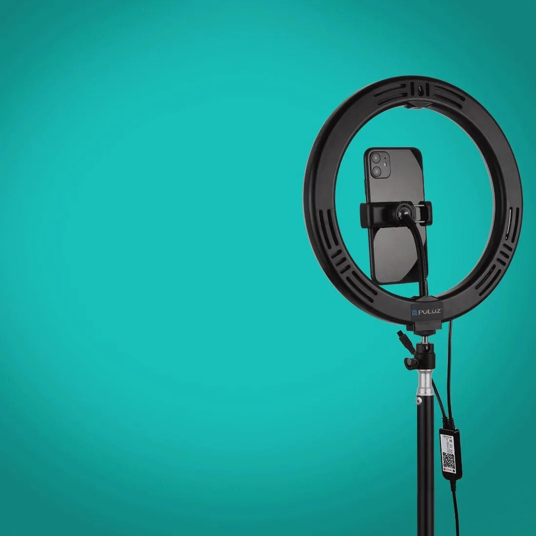 10.2 RGBW LED Ring Light Kit with 1.1M Tripod, Remote, Ball Head, and Phone Clamp