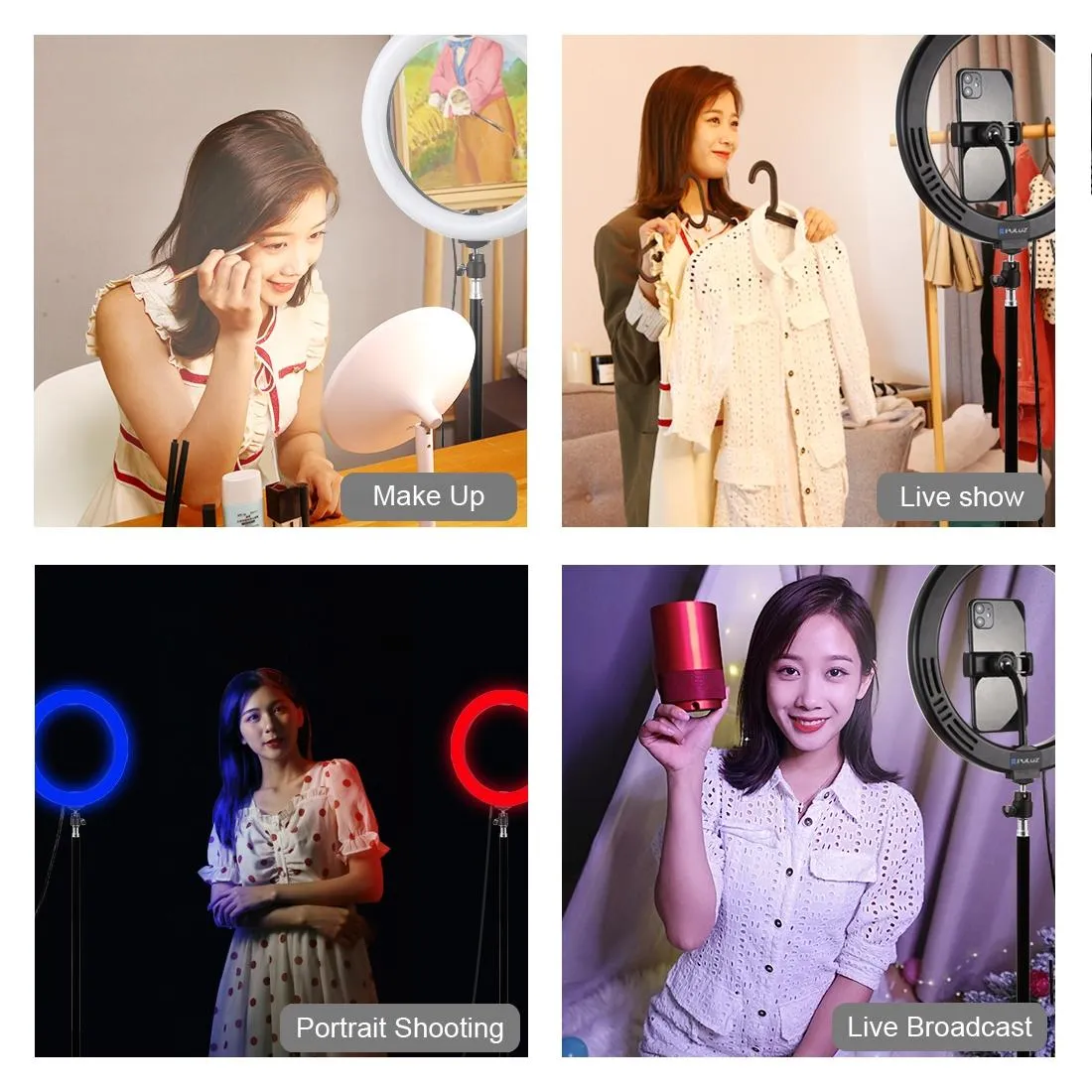 10.2" Curved LED Ring Light with Dual-Colour Temperature | Remote & Tripod
