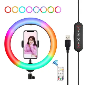 10.2" Curved LED Ring Light with Dual-Colour Temperature | Remote & Tripod