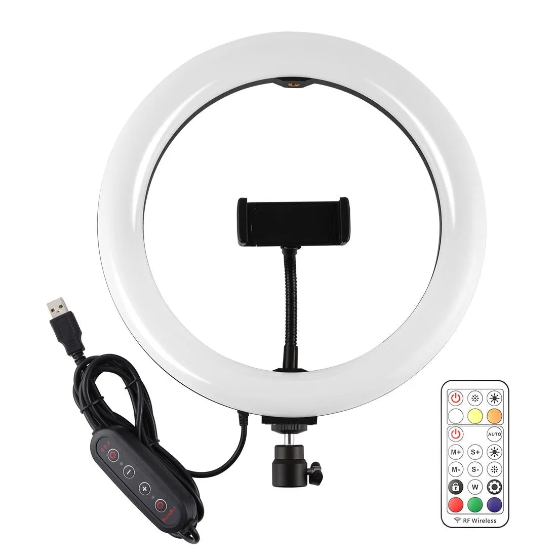 10.2" Curved LED Ring Light with Dual-Colour Temperature | Remote & Tripod