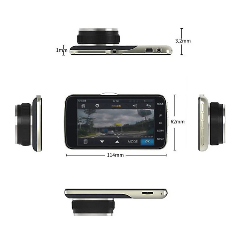1080P Car Dash Camera | Dual Front and Rear Video DVR Recorder | Night Vision Kit
