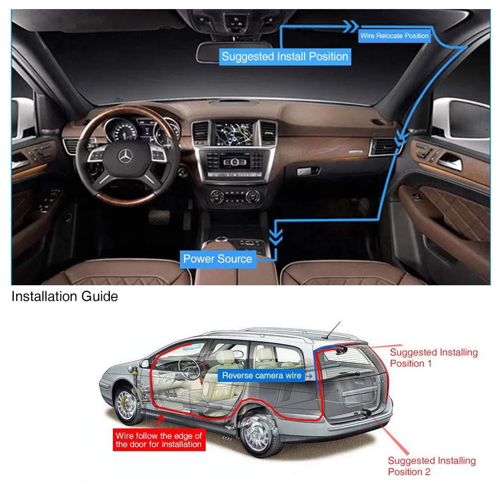 1080P Car Dash Camera | Dual Front and Rear Video DVR Recorder | Night Vision Kit
