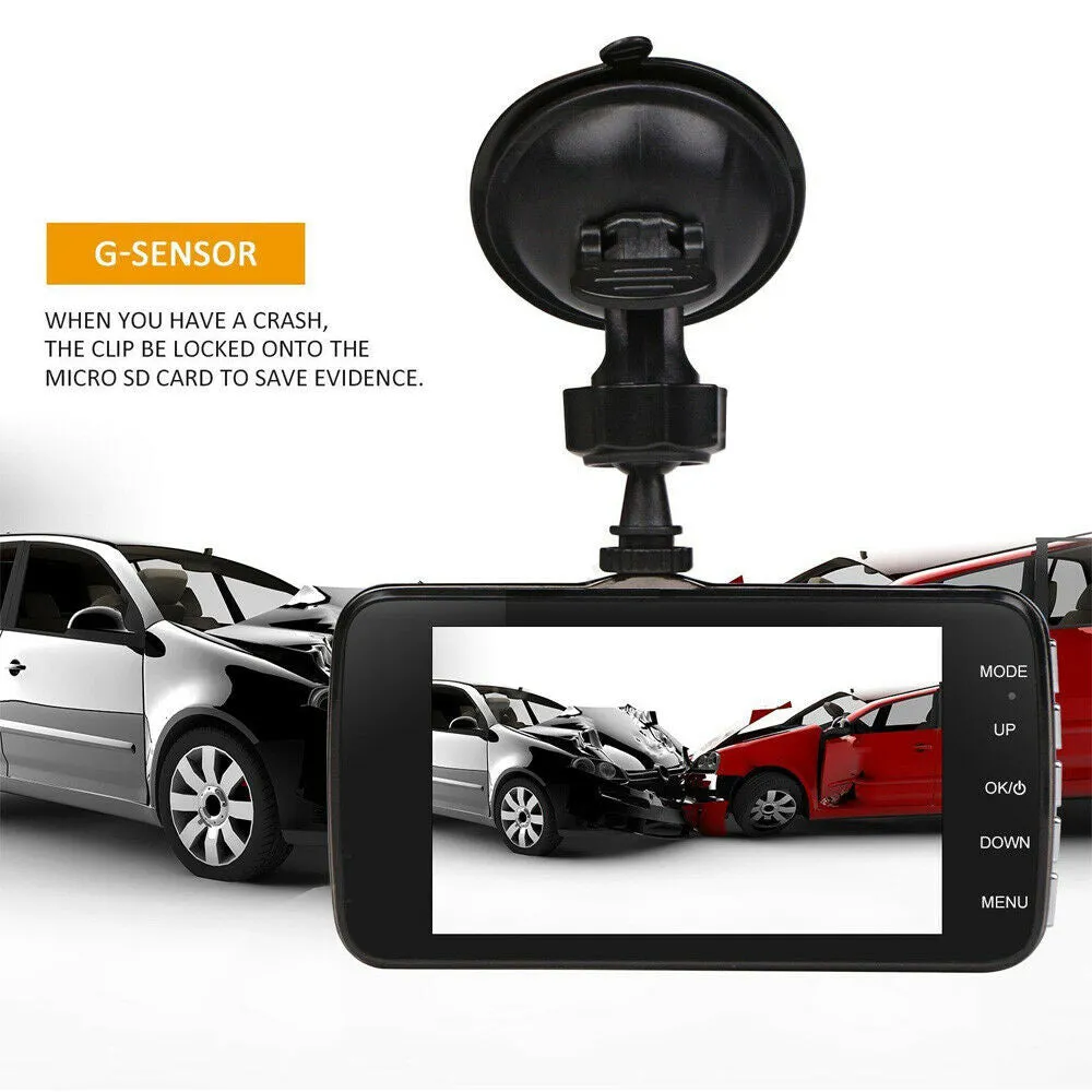 1080P Car Dash Camera | Dual Front and Rear Video DVR Recorder | Night Vision Kit