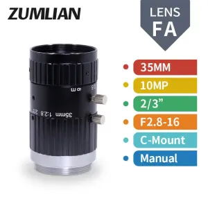 10MP 8mm-50mm Manual C-mount F2.8-16 2/3" FA Prime Lens