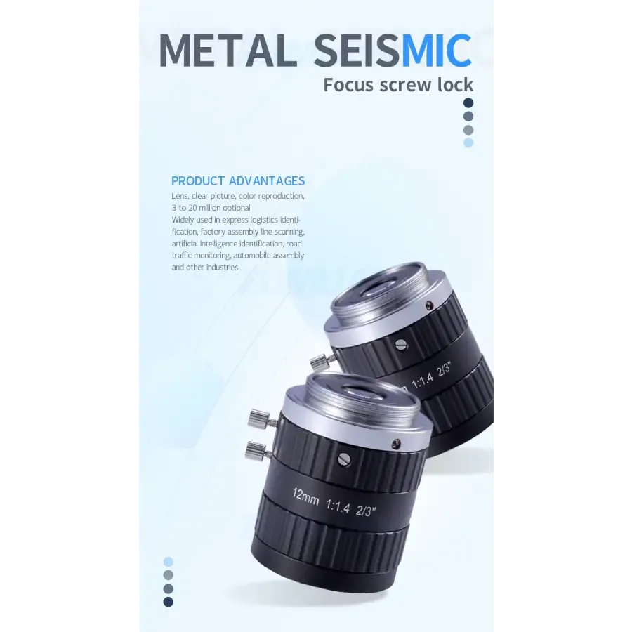 10MP 8mm-50mm Manual C-mount F2.8-16 2/3" FA Prime Lens