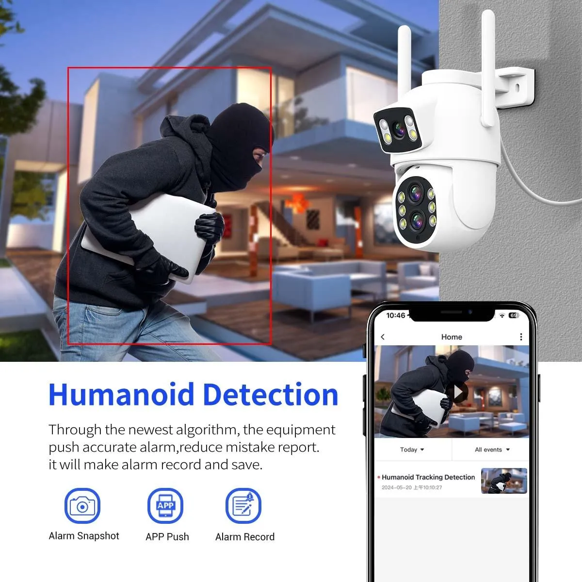 10X Optical Zoom Wifi Camera | Motion Detection