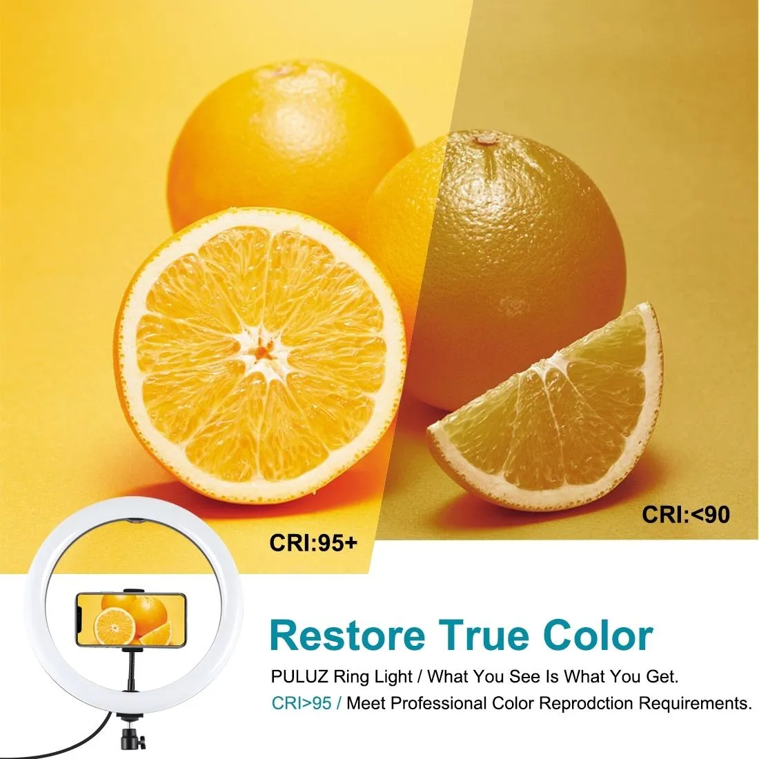 11.8" LED Ring Light with Tripod & Phone Clamp | 3 Modes | Dual Colour Temperature | Curved Surface | Black