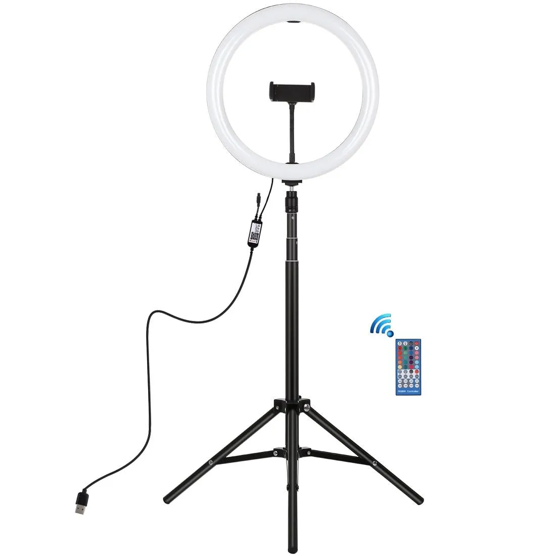 11.8" RGBW LED Ring Light Kit with Mount & Remote