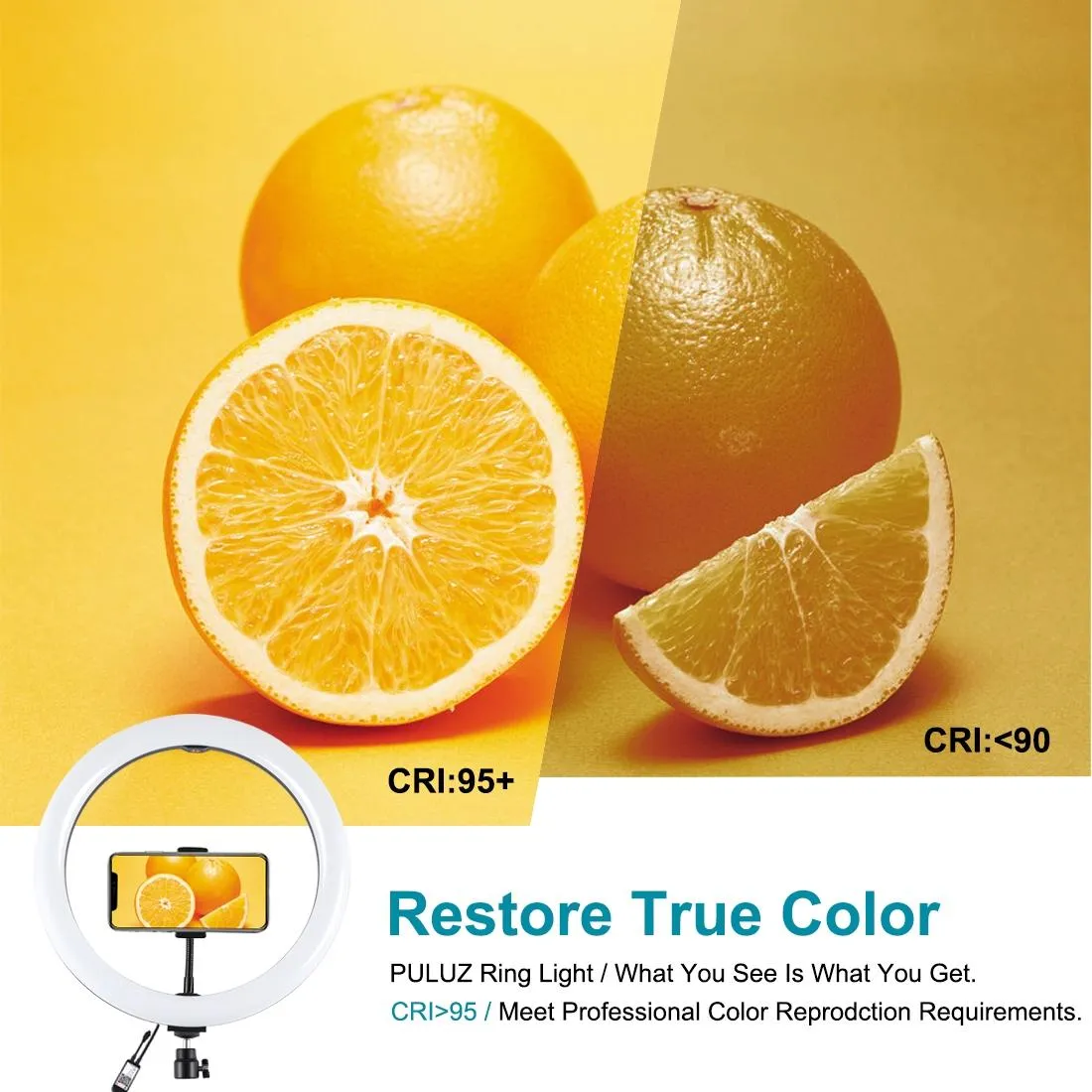 11.8" RGBW LED Ring Light Kit with Mount | Dual Phone Brackets | Remote Control
