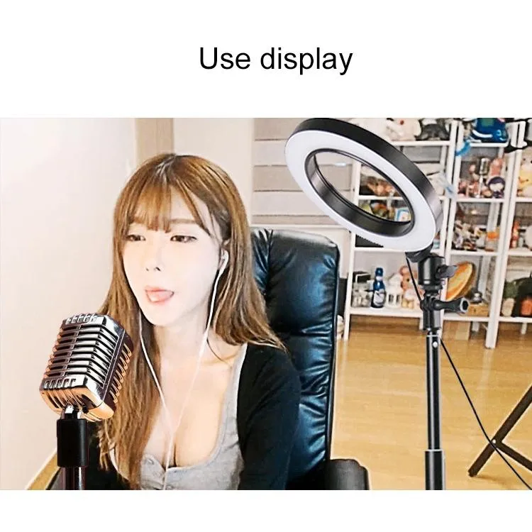 16cm Dimmable LED Selfie Ring Light with Tripod
