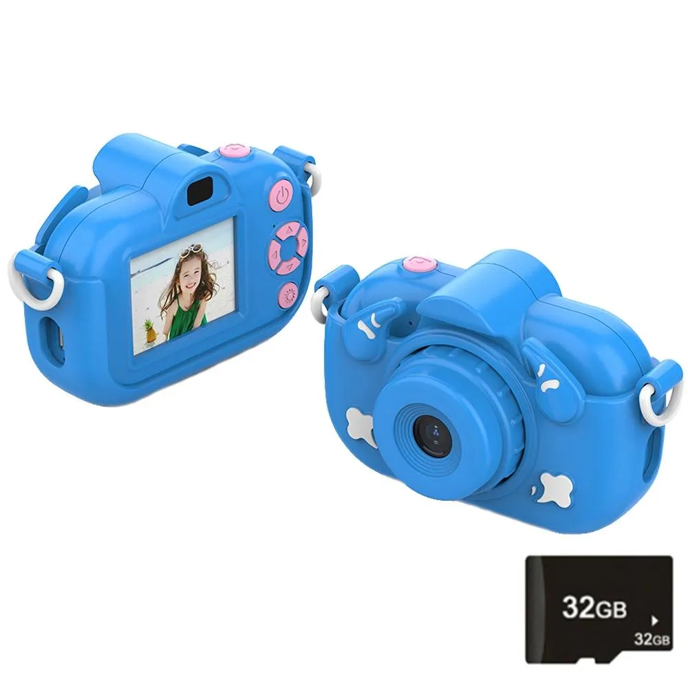 2.0-Inch 4X Zoom HD Digital Camera | For Kids | Blue | Blue   32GB