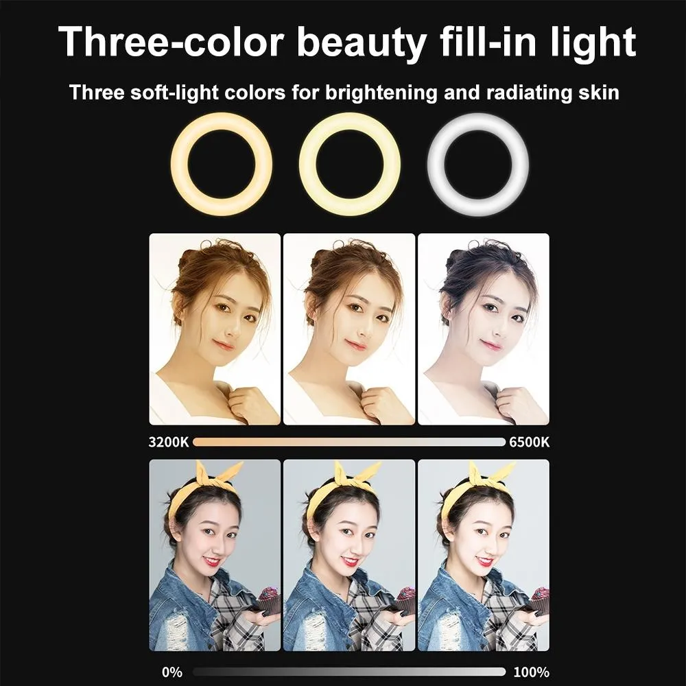 48LEDs Laptop Camera Beauty Ring Light | Clip Set | 4-Inch | Clip With Tripod