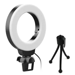 48LEDs Laptop Camera Beauty Ring Light | Clip Set | 4-Inch | Clip With Tripod