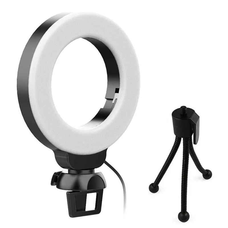48LEDs Laptop Camera Beauty Ring Light | Clip Set | 4-Inch | Clip With Tripod