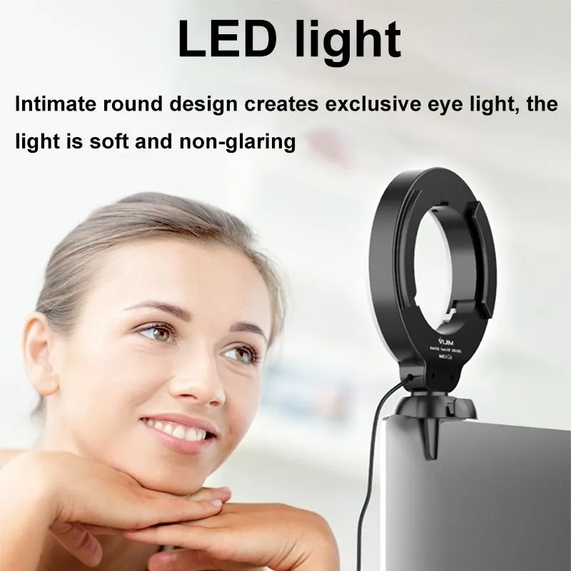 48LEDs Laptop Camera Beauty Ring Light | Clip Set | 4-Inch | Clip With Tripod