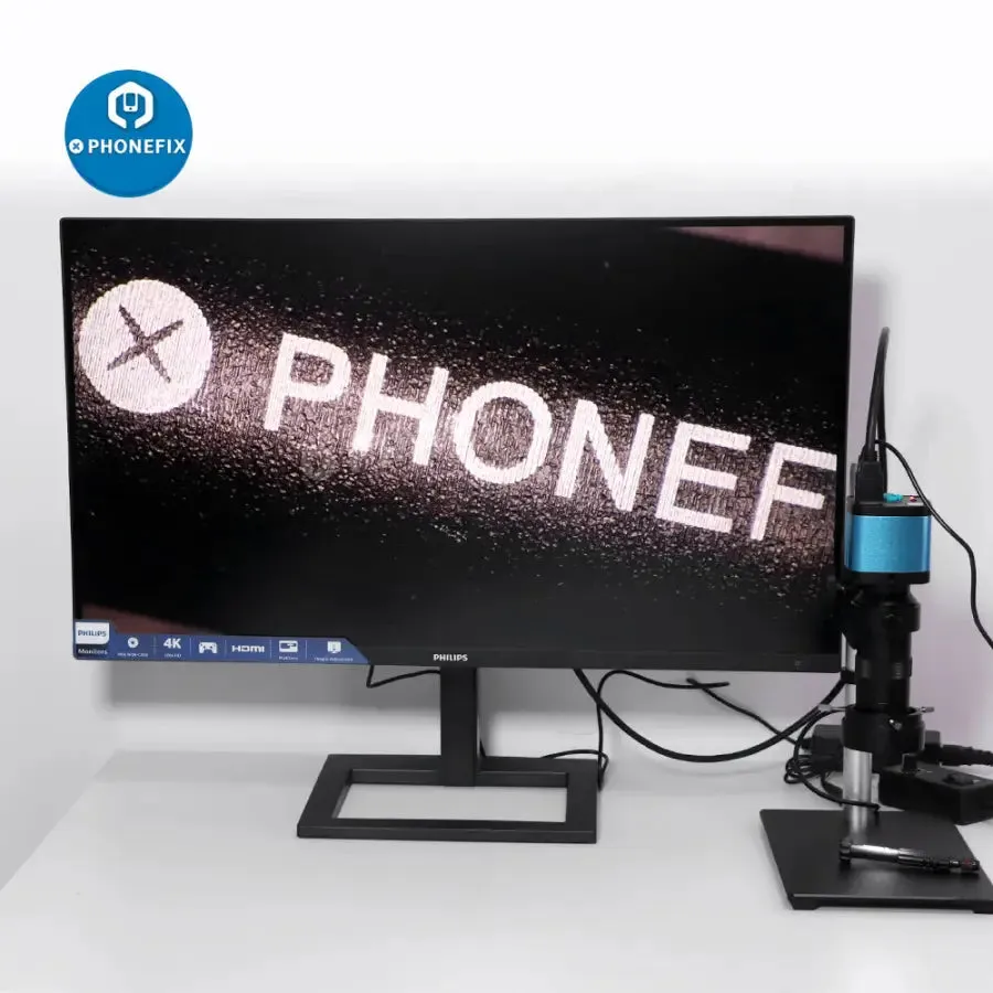 48MP 4K HDMI USB Microscope Camera 180X 130X C-Mount Lens