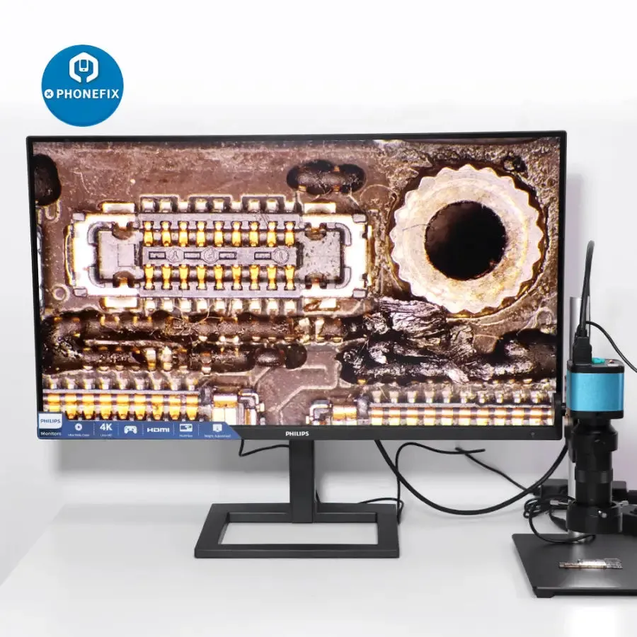 48MP 4K HDMI USB Microscope Camera 180X 130X C-Mount Lens