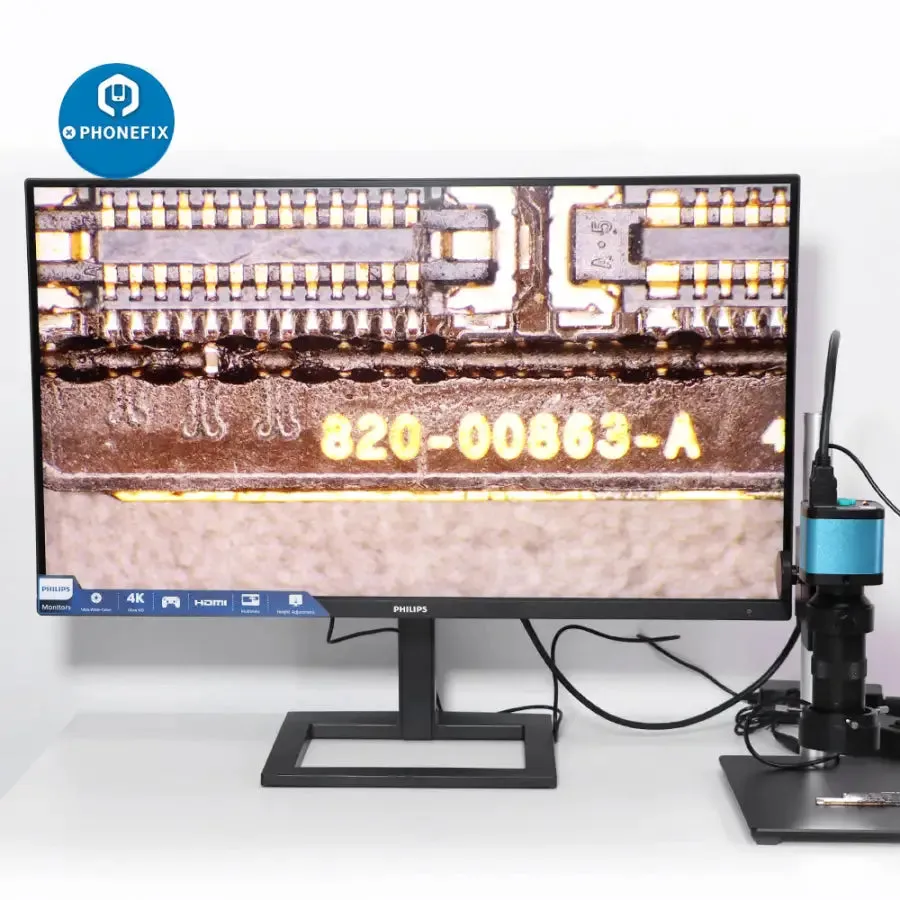 48MP 4K HDMI USB Microscope Camera 180X 130X C-Mount Lens