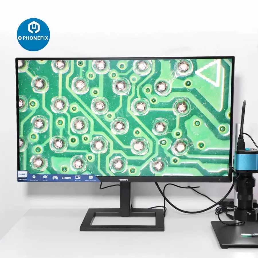 48MP 4K HDMI USB Microscope Camera 180X 130X C-Mount Lens