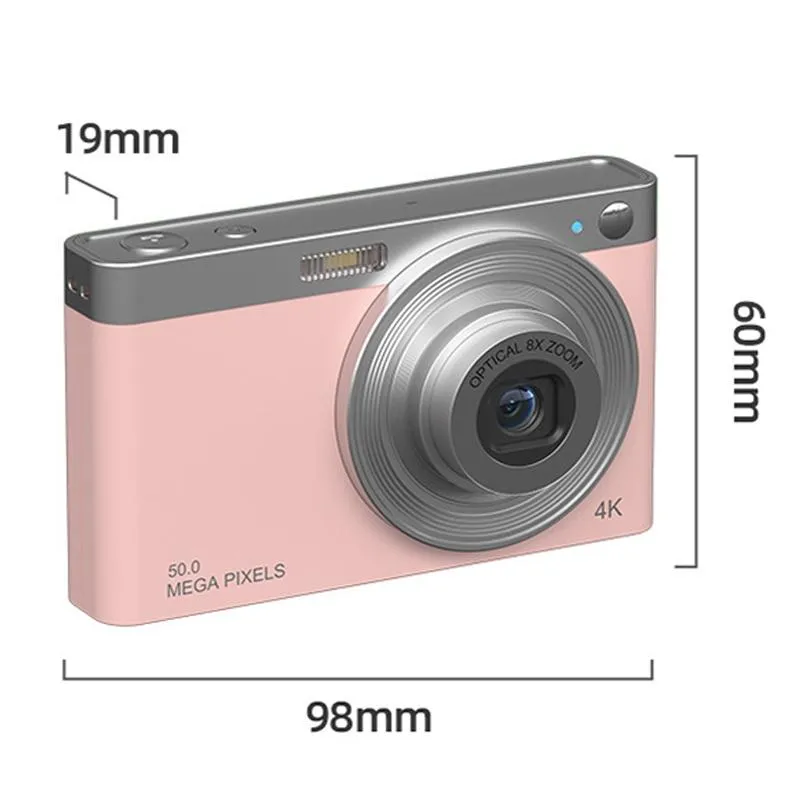 4K 8X Optical Zoom Telescopic Lens Digital Camera with Card Reader & Wiper | White