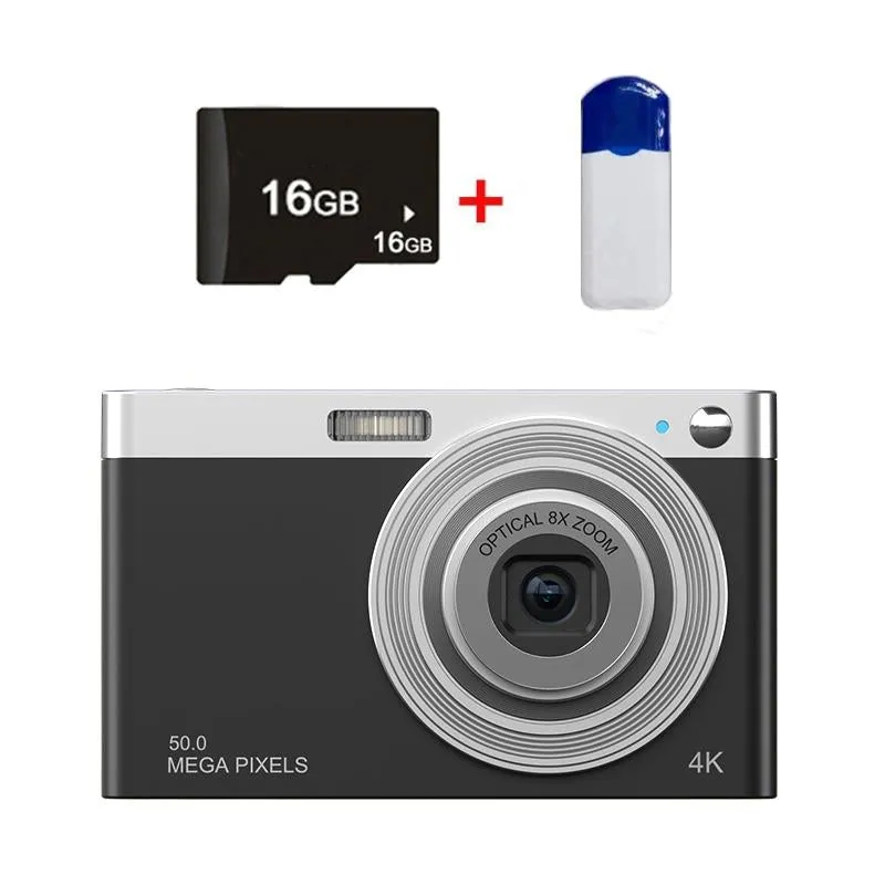 4K Digital Camera | 8x Optical Zoom | Telescopic Lens | Card Reader & 16G | Black Edition