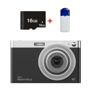 4K Digital Camera | 8x Optical Zoom | Telescopic Lens | Card Reader & 16G | Black Edition