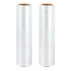 500mm x 400m Stretch Film Pallet Shrink Wrap 2 Rolls Package Use Plastic Clear
