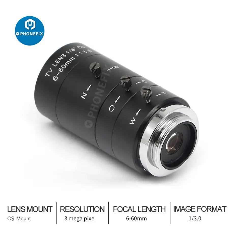 6-60mm 1/3" CCD F1.6 CS Mount Lens for CCTV Surveillance Camera