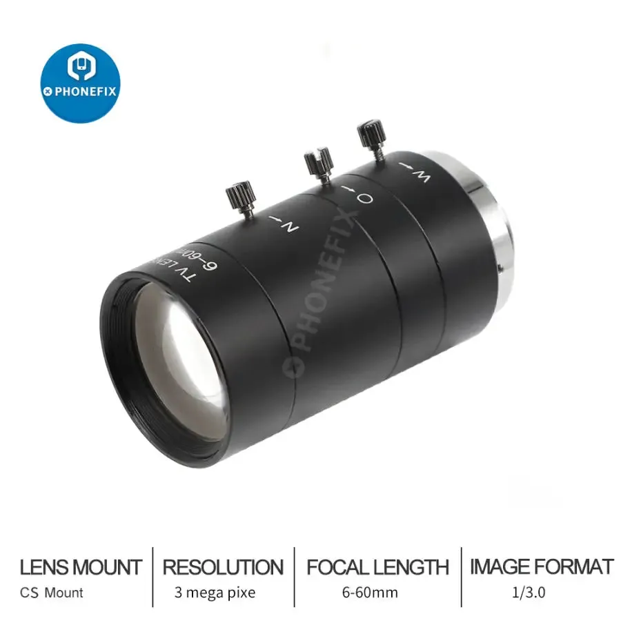 6-60mm 1/3" CCD F1.6 CS Mount Lens for CCTV Surveillance Camera