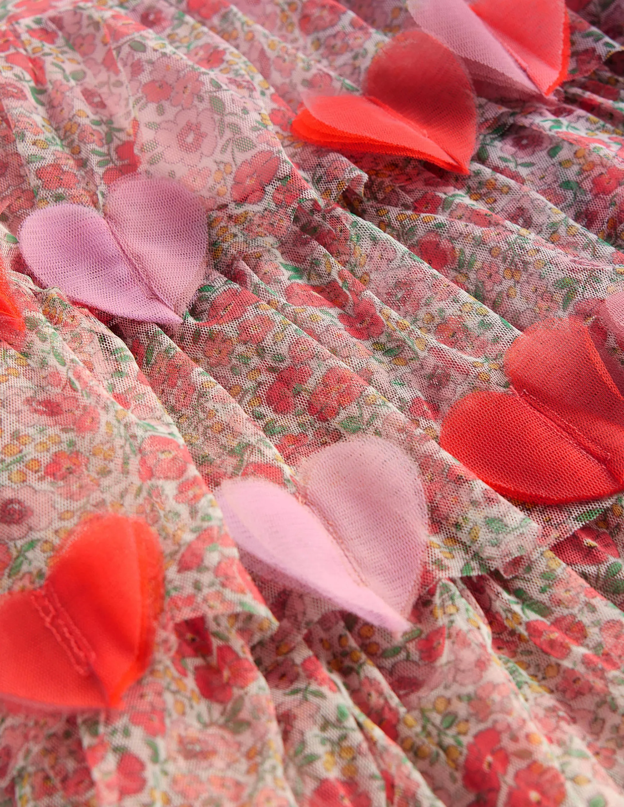 Heart Flutter Party Dress-Pink Flowerbed