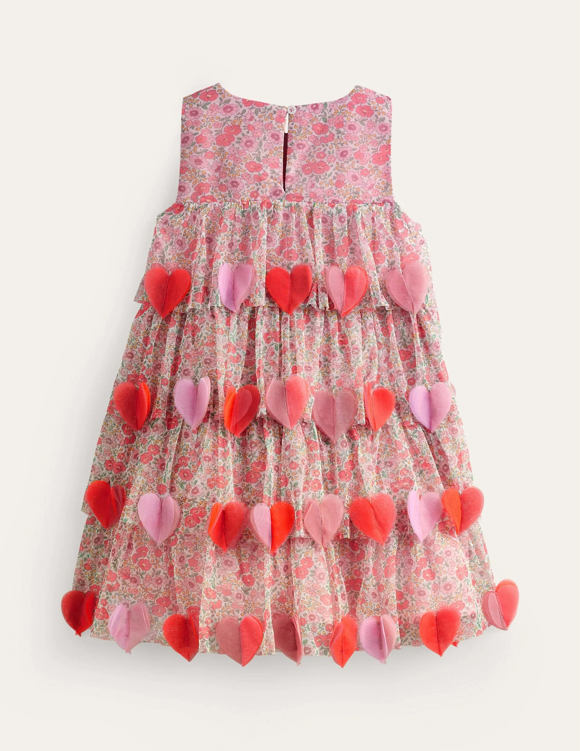 Heart Flutter Party Dress-Pink Flowerbed