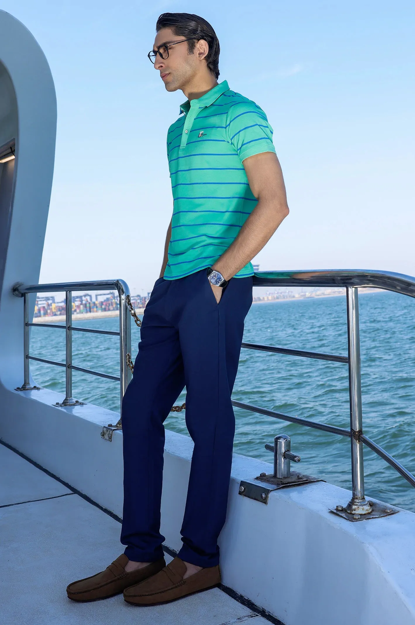Light Green Yarn Dyed Polo