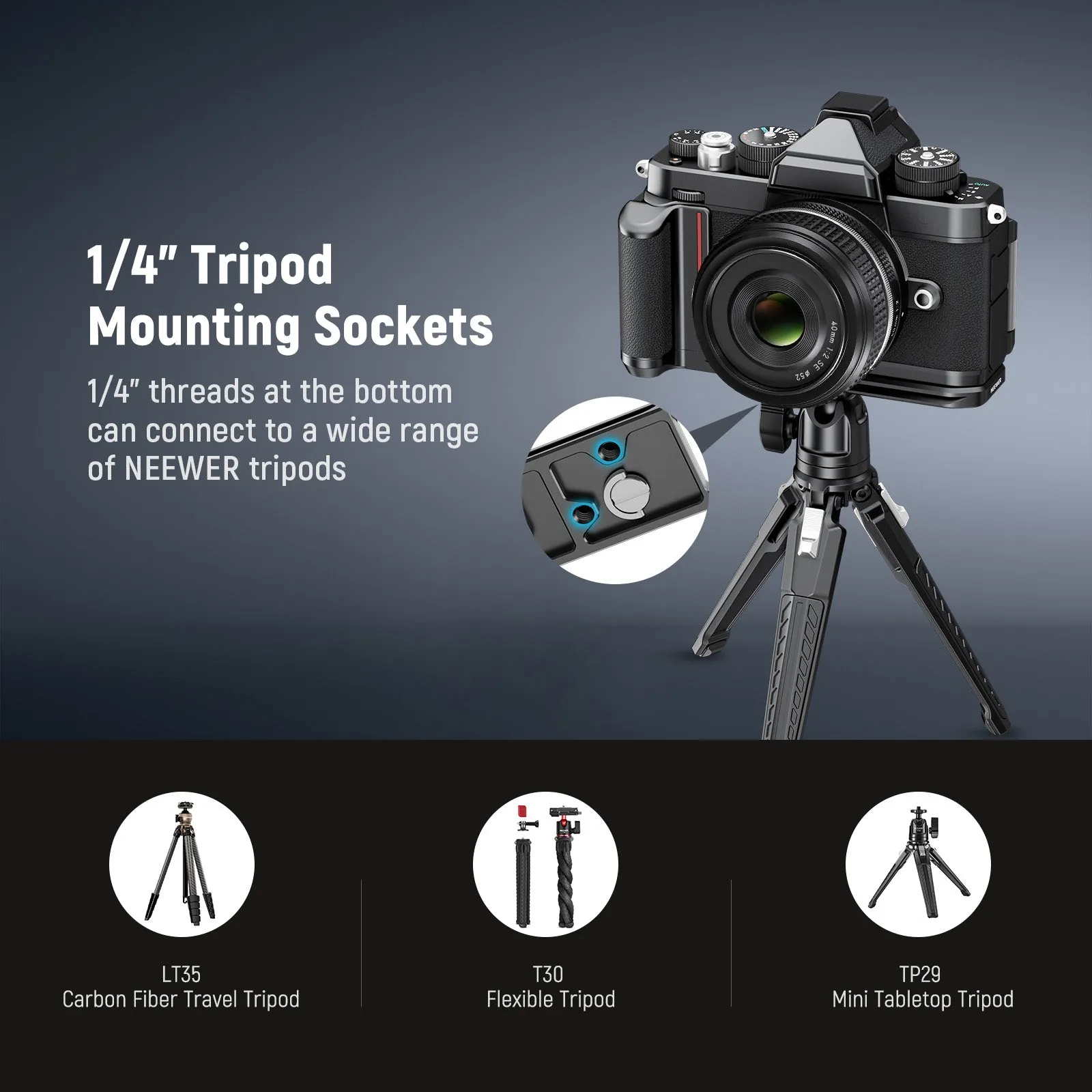 Neewer CA079 Slim L-Shaped Camera Grip Baseplate for Nikon Zf