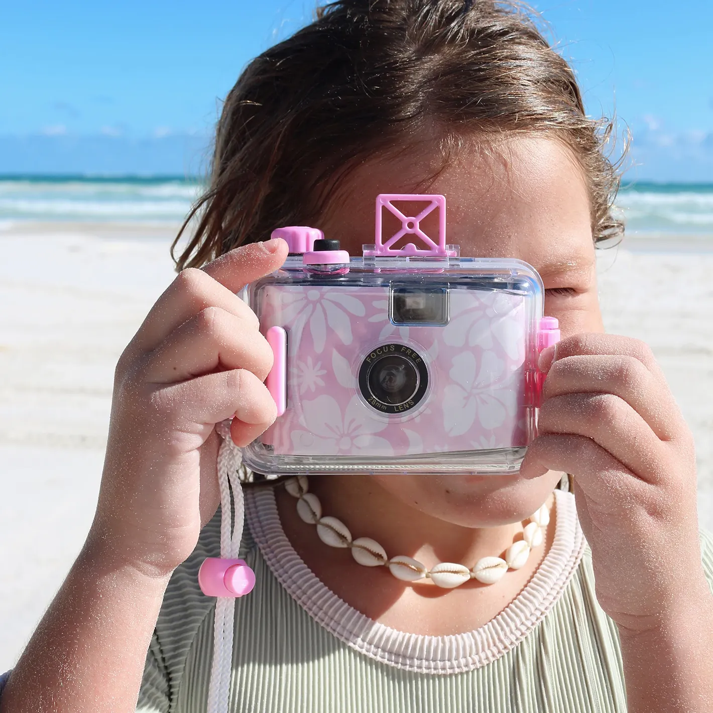 sunnylife pink floral underwater camera